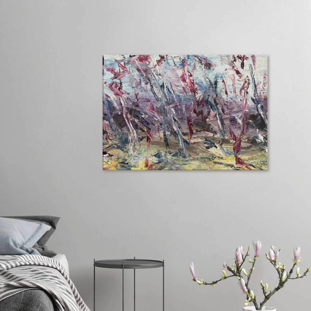 Storm Abstract Landscape Canvas Wall Art Print in Living Room