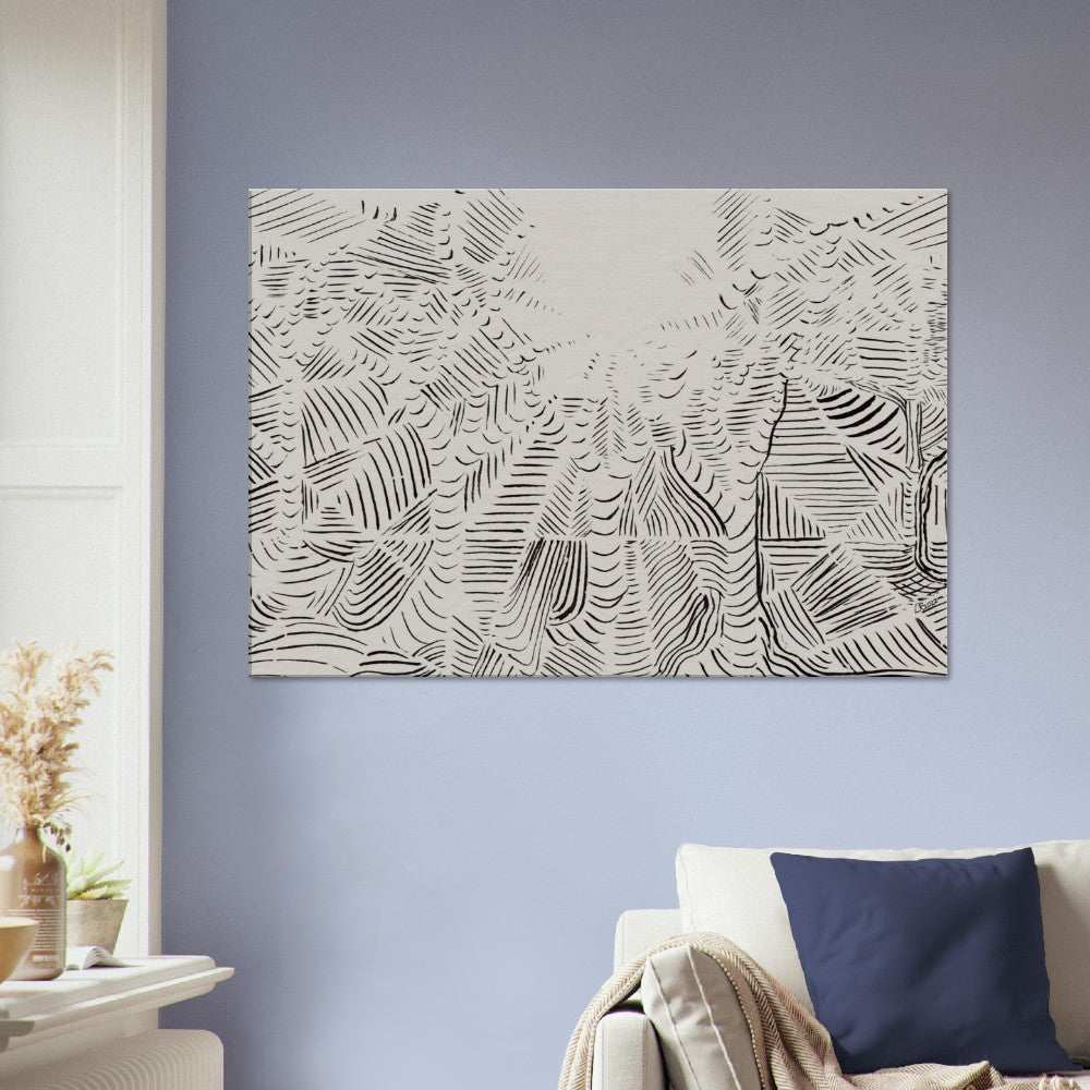 Line-Art Canvas Wall Art Print